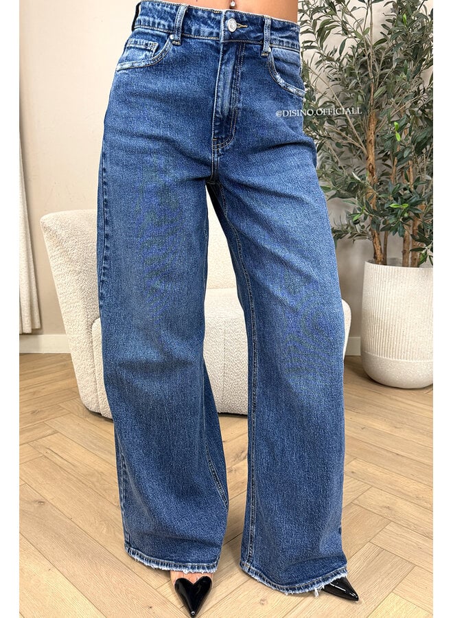 DARK BLUE - 'MANILA JEANS' - BAGGY FIT STRETCH JEANS