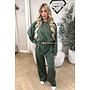 ARMY GREEN - 'ALBA SET' - OVERSIZED CROPPED SWEATER + PANTS TWO PIECE SET