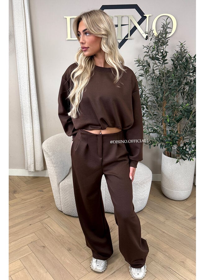 CHOCO - 'ALBA SET' - OVERSIZED CROPPED SWEATER + PANTS TWO PIECE SET