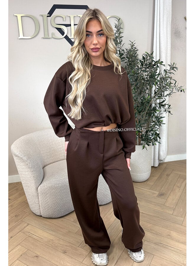 CHOCO - 'ALBA SET' - OVERSIZED CROPPED SWEATER + PANTS TWO PIECE SET