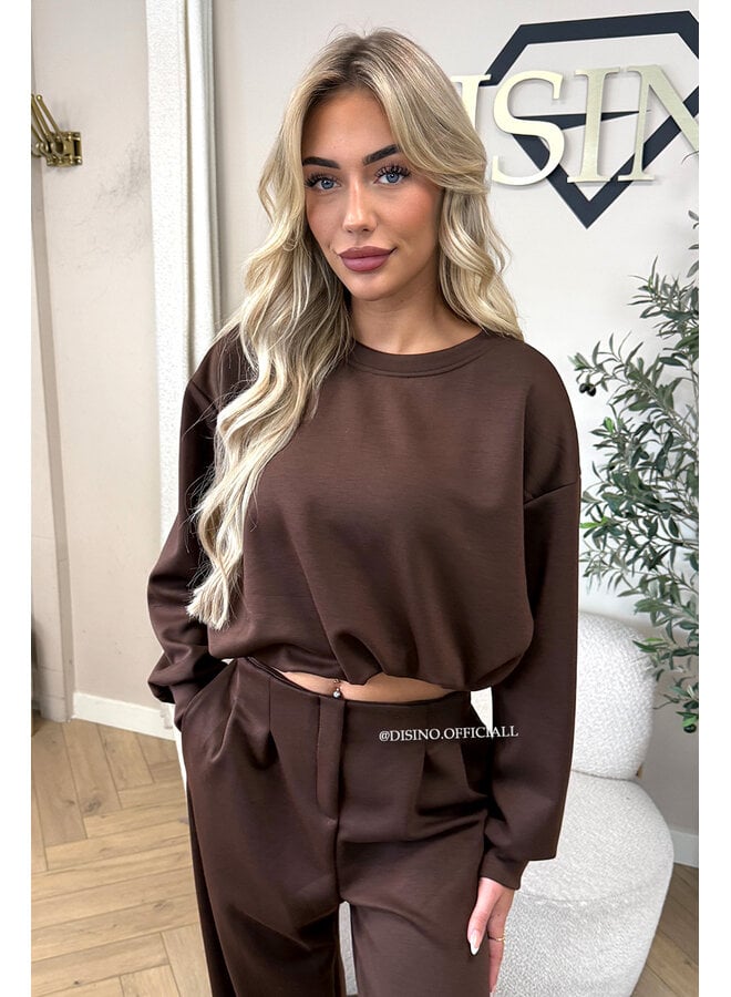 CHOCO - 'ALBA SET' - OVERSIZED CROPPED SWEATER + PANTS TWO PIECE SET