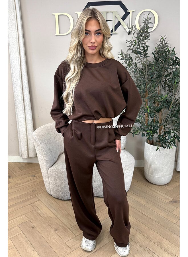 CHOCO - 'ALBA SET' - OVERSIZED CROPPED SWEATER + PANTS TWO PIECE SET