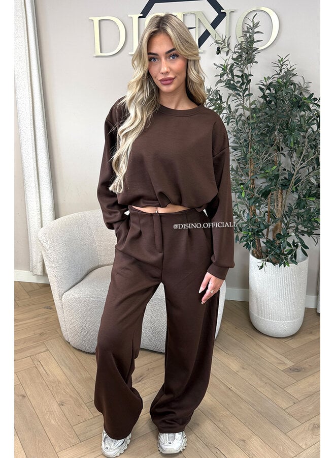 CHOCO - 'ALBA SET' - OVERSIZED CROPPED SWEATER + PANTS TWO PIECE SET