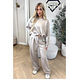 BEIGE - 'ALBA SET' - OVERSIZED CROPPED SWEATER + PANTS TWO PIECE SET