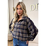 NAVY BLUE - 'JUNE JACKET' - VIRAL CHECKED JACKET