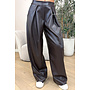 CHOCO - 'ALENA PANTS' - STRETCH PALAZZO FAUX LEATHER PANTS