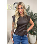 CHOCO - 'ADELIA TOP' - FAUX LEATHER TOP
