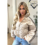 BEIGE - 'MALOU JACKET' - VIRAL STRIPED PUFFER JACKET