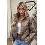 TAUPE - 'MALOU JACKET' - VIRAL STRIPED PUFFER JACKET