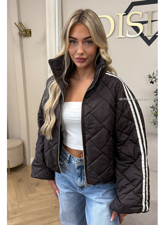 CHOCO - 'MALOU JACKET' - VIRAL STRIPED PUFFER JACKET