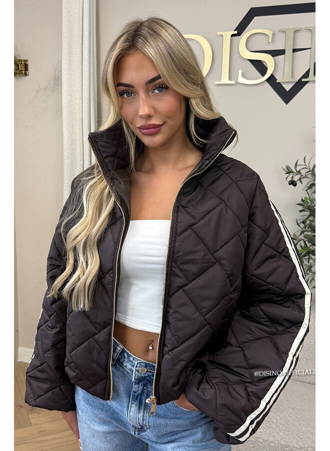 CHOCO - 'MALOU JACKET' - VIRAL STRIPED PUFFER JACKET
