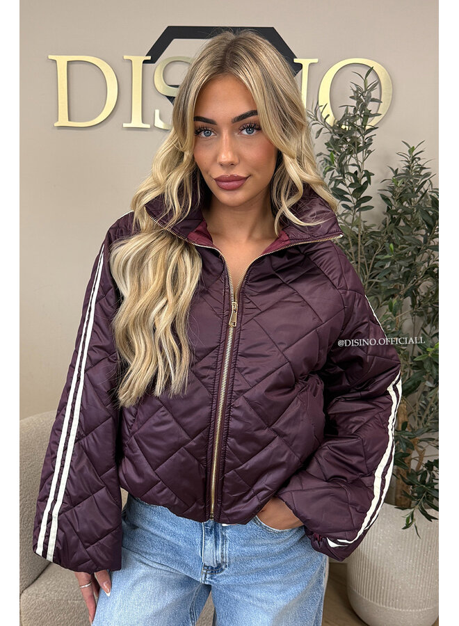 CHERRY - 'MALOU JACKET' - VIRAL STRIPED PUFFER JACKET