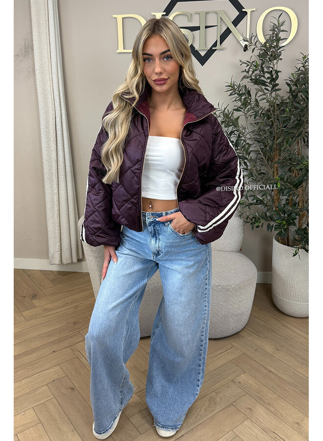 CHERRY - 'MALOU JACKET' - VIRAL STRIPED PUFFER JACKET