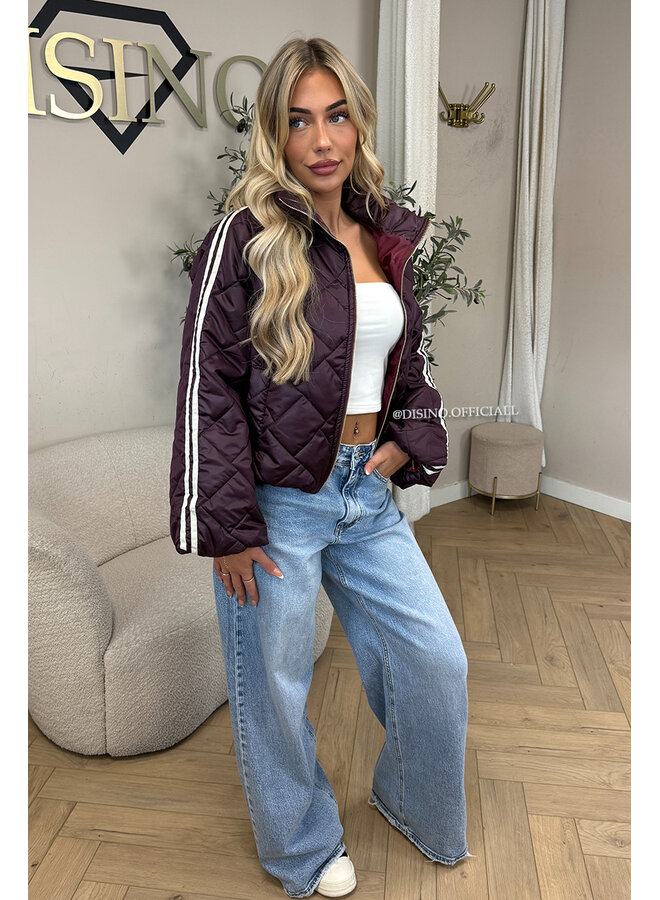 CHERRY - 'MALOU JACKET' - VIRAL STRIPED PUFFER JACKET