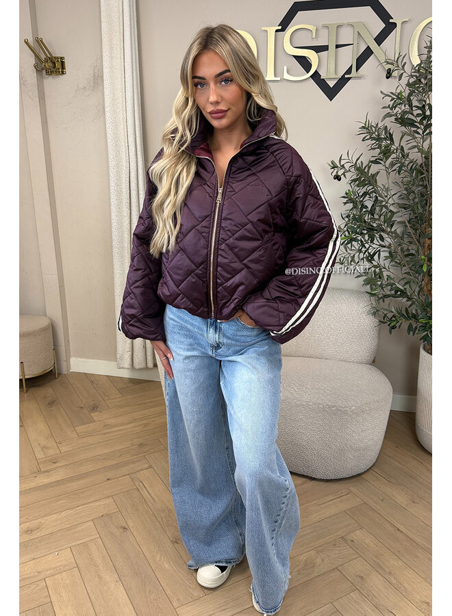 CHERRY - 'MALOU JACKET' - VIRAL STRIPED PUFFER JACKET