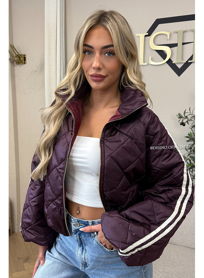 CHERRY - 'MALOU JACKET' - VIRAL STRIPED PUFFER JACKET