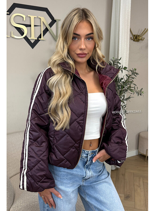 CHERRY - 'MALOU JACKET' - VIRAL STRIPED PUFFER JACKET