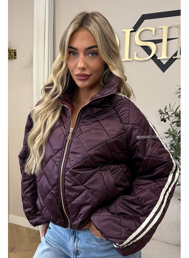 CHERRY - 'MALOU JACKET' - VIRAL STRIPED PUFFER JACKET