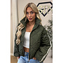 ARMY GREEN - 'MALOU JACKET' - VIRAL STRIPED PUFFER JACKET