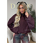 CHERRY - 'NENA BOMBER' - OVERSIZED BOMBER CHECK DETAIL JACKET
