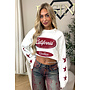 WHITE - 'CALIFORNIA HUSTLER' - OVERSIZED LONGSLEEVE TOP