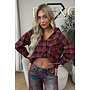 CHERRY - 'MAUREEN BLOUSE' - DIAMONDS ALL OVER OVERSIZED CHECKED BLOUSE