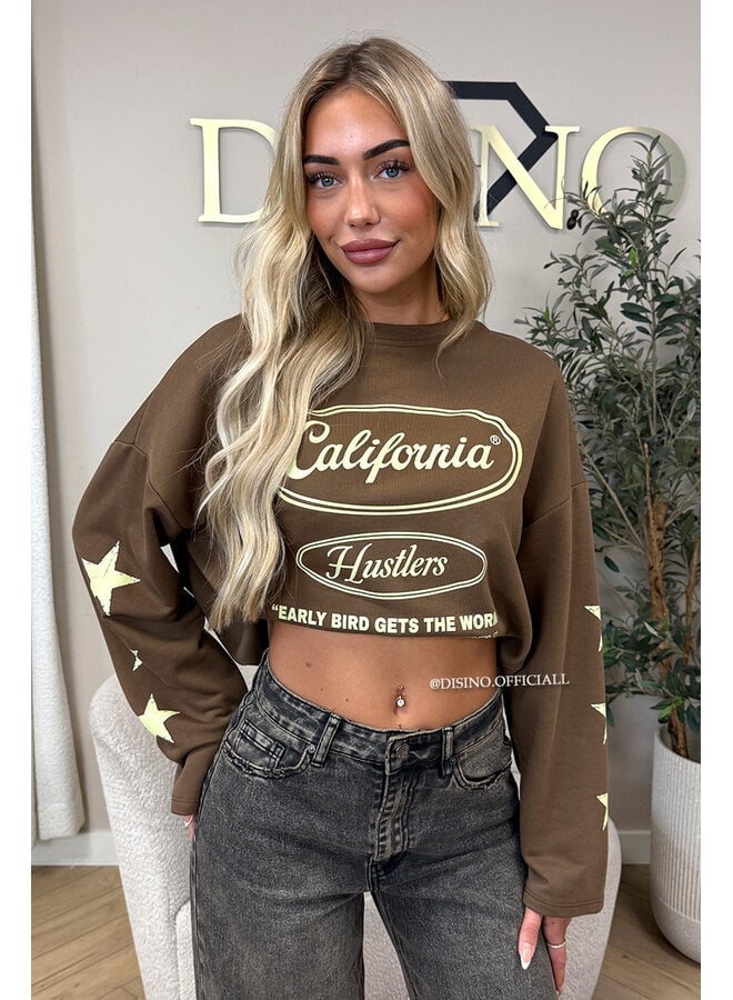 CAMEL - 'CALIFORNIA HUSTLER' - OVERSIZED LONGSLEEVE TOP