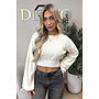 ECRU - 'ILAYDA KNIT' - LONGSLEEVE CROPPED BELL SLEEVE KNIT TOP