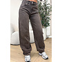 WASHED CHOCO - 'SIENA JEANS' - TALL STRETCH BALLOON LEG JEANS