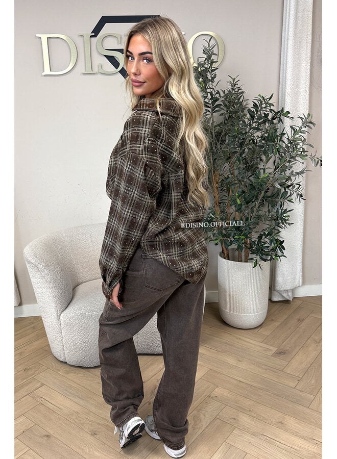 WASHED CHOCO - 'SIENA JEANS' - TALL STRETCH BALLOON LEG JEANS