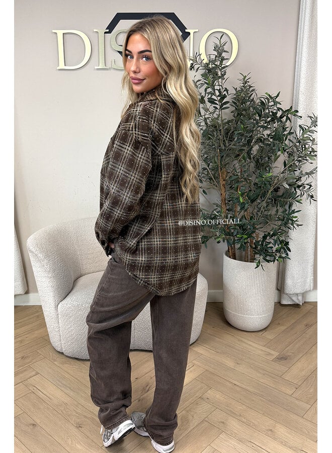 WASHED CHOCO - 'SIENA JEANS' - TALL STRETCH BALLOON LEG JEANS