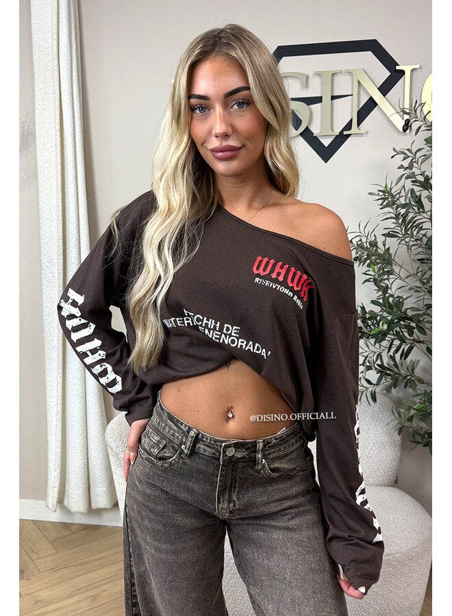 CHOCO - 'MARIEL LONGSLEEVE' - OVERSIZED OFF SHOULDER LONGSLEEVE TOP