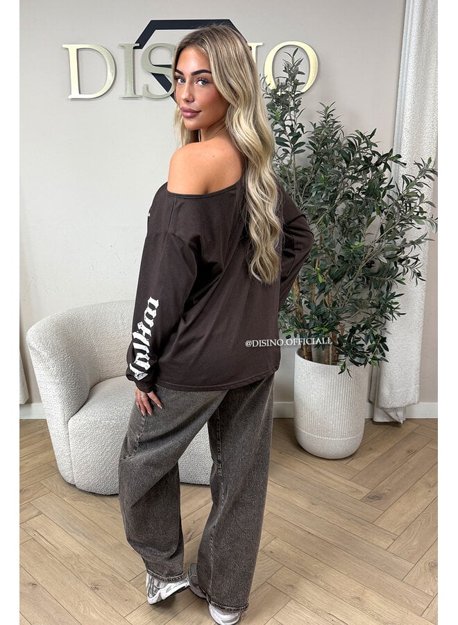 CHOCO - 'MARIEL LONGSLEEVE' - OVERSIZED OFF SHOULDER LONGSLEEVE TOP