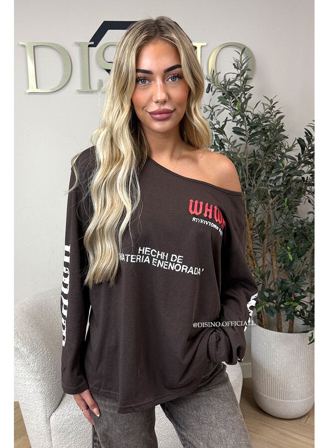 CHOCO - 'MARIEL LONGSLEEVE' - OVERSIZED OFF SHOULDER LONGSLEEVE TOP