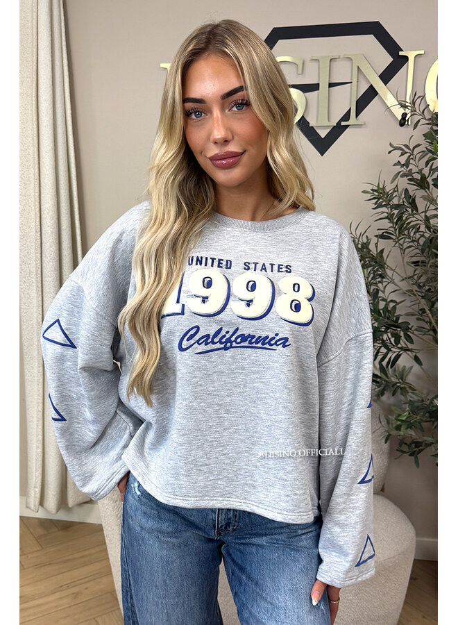 GREY - '1998 SWEATER' - OVERSIZED LONGSLEEVE SWEATER