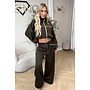 CHOCO - 'KYRA SET' - SPORTY CONTRAST PIPING JACKET + WIDE LEG PANTS SET