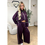 PLUM - 'KYRA SET' - SPORTY CONTRAST PIPING JACKET + WIDE LEG PANTS SET
