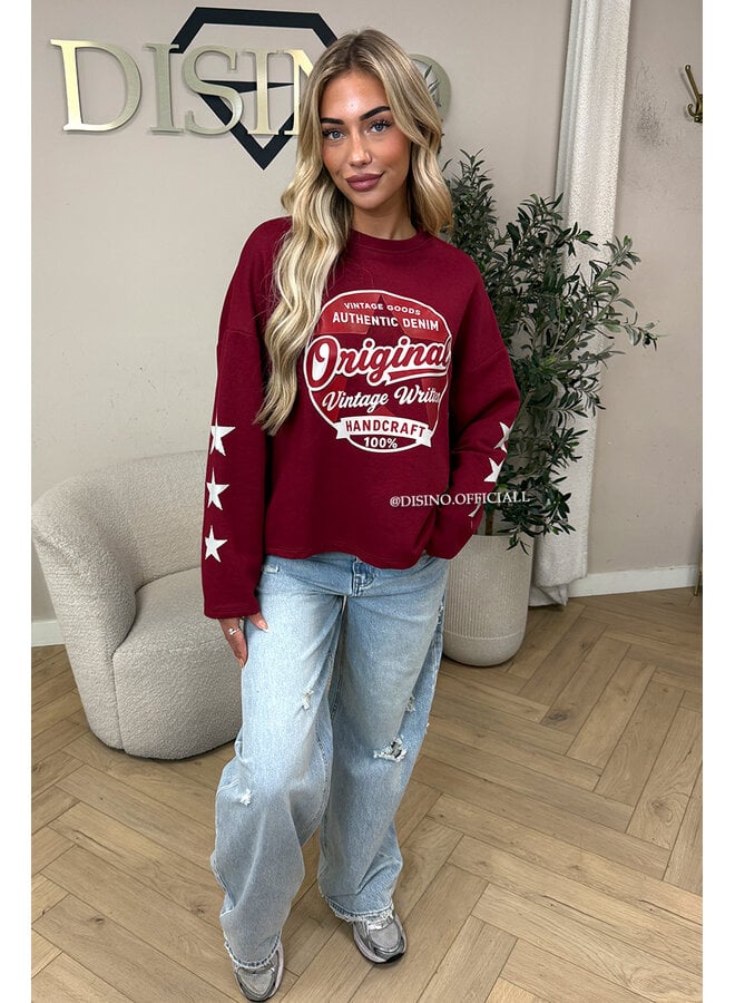 CHERRY - 'ORIGINAL VINTAGE' - OVERSIZED LONGSLEEVE TOP
