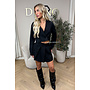 BLACK - 'JUSTINE SET' - CROPPED BLAZER + PLISSE SKORT SET