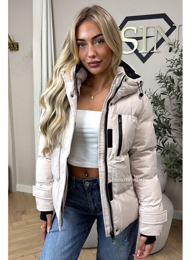 BEIGE - 'ZOEY SHORT COAT' - PREMIUM QUALITY WINTER COAT