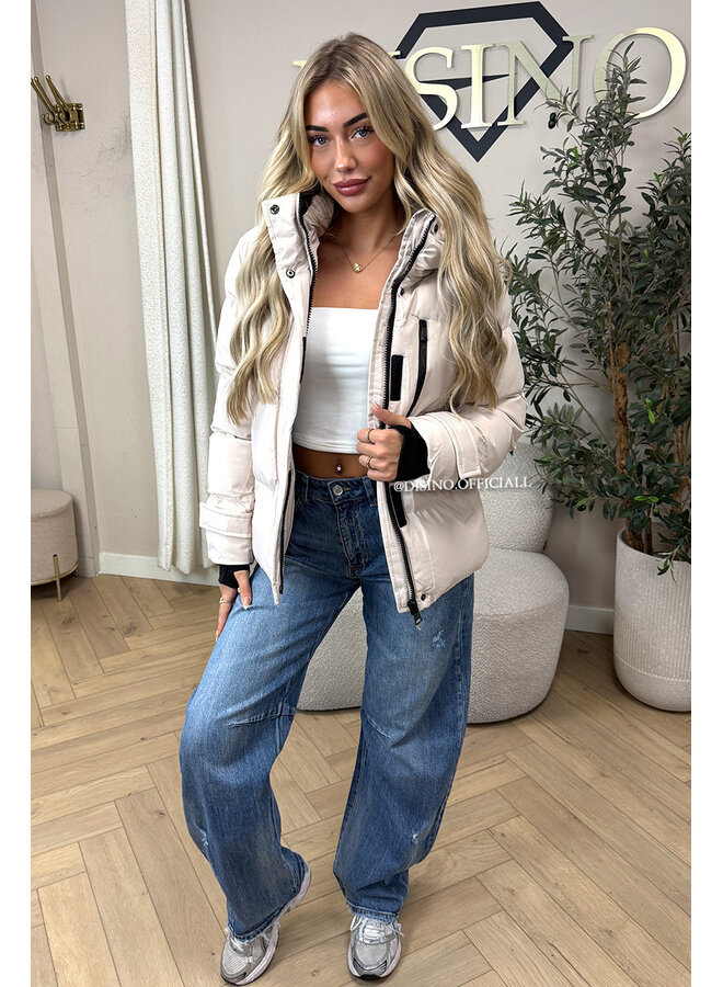 BEIGE - 'ZOEY SHORT COAT' - PREMIUM QUALITY WINTER COAT