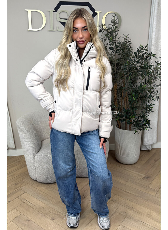 BEIGE - 'ZOEY SHORT COAT' - PREMIUM QUALITY WINTER COAT