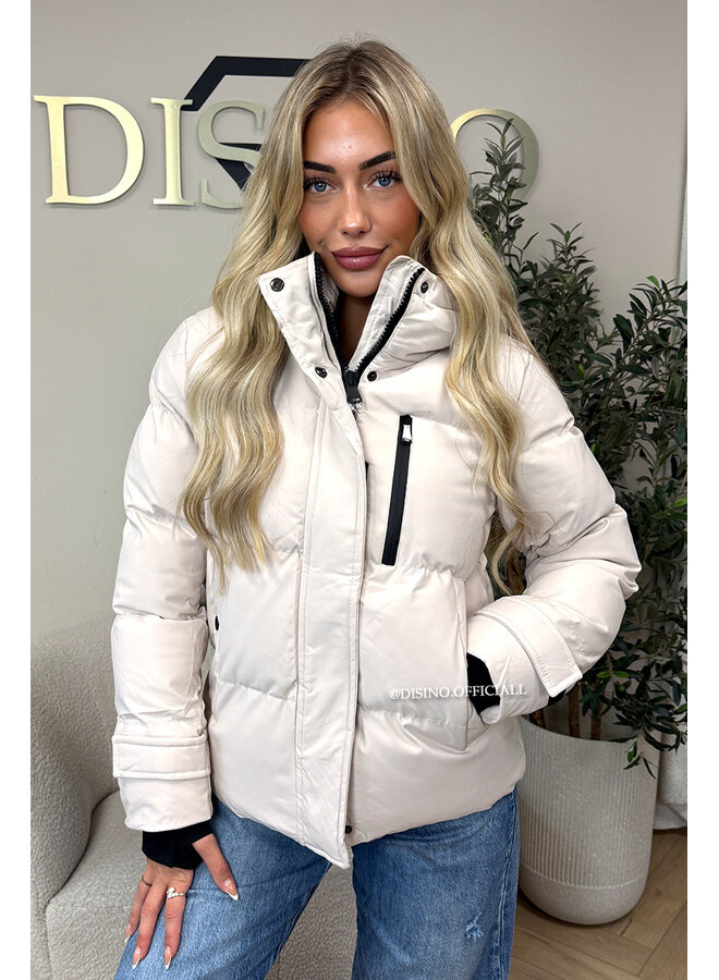 BEIGE - 'ZOEY SHORT COAT' - PREMIUM QUALITY WINTER COAT