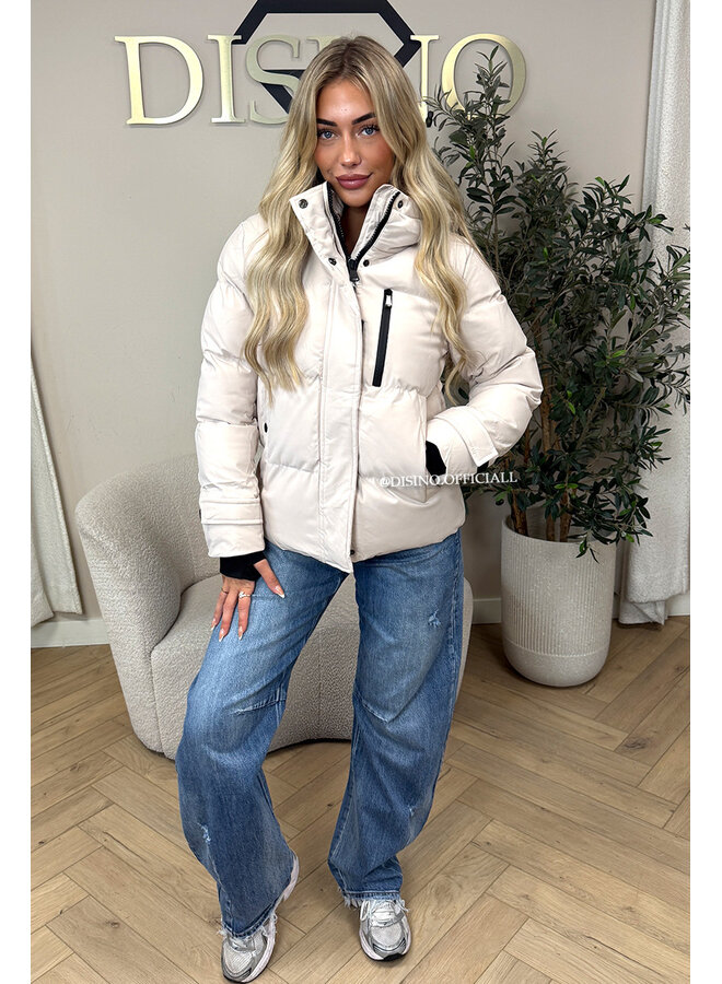 BEIGE - 'ZOEY SHORT COAT' - PREMIUM QUALITY WINTER COAT