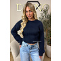 NAVY BLUE - ' NOELIA CROPPED' - FLUFFY CROPPED KNIT