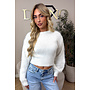 ECRU - ' NOELIA CROPPED' - FLUFFY CROPPED KNIT