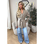 TAUPE – ‘ADÈLE BLAZER’ – CLASSY BELTED TAILORED BLAZER
