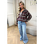 BURGUNDY - 'JUNE JACKET' - VIRAL CHECKED JACKET