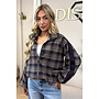 NAVY BLUE - 'JUNE JACKET' - VIRAL CHECKED JACKET