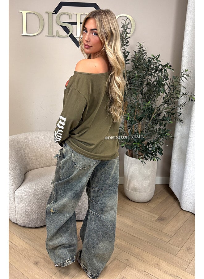 DIRTY WASH - 'RAYA JEANS' - EXCLUSIVE DISTRESSED PATCHWORK BAGGY JEANS